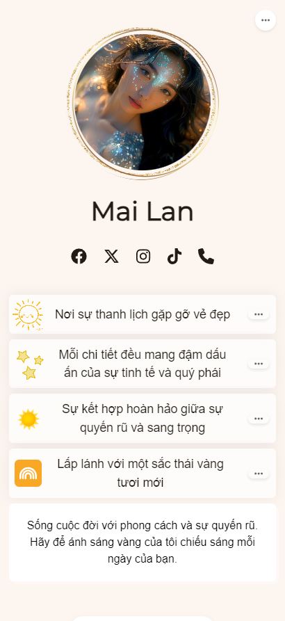 mẫu bio link Golden Aura