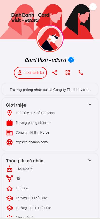 Link bio làm card visit trực tuyến