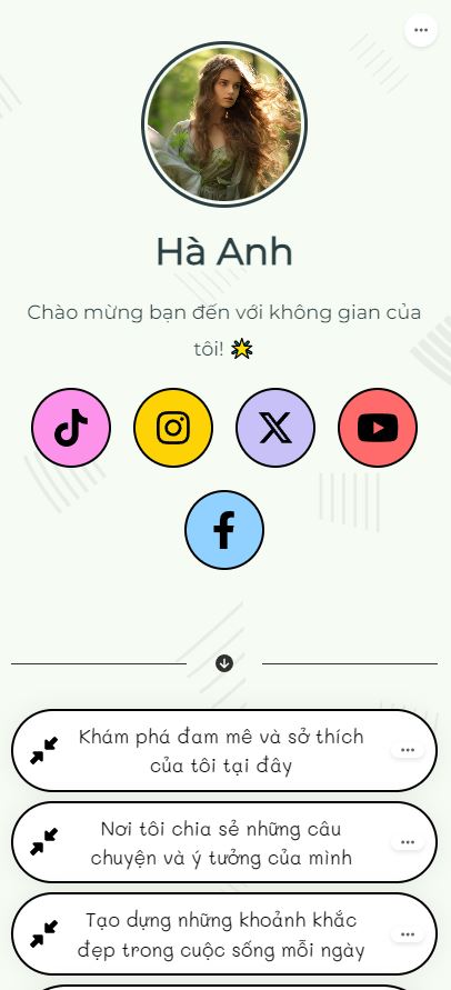 Mẫu link bio Chân trời mới